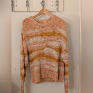 Cozy Pink Stripe Knit Sweater